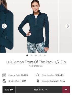 lululemon athletica Nocturnal Teal Half-Zip Pullover